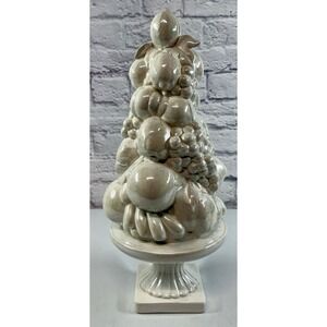 Vintage 18" Ceramic Fruit Topiary White Italian MCM 1960s 1970s Centerpiece MINT